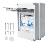 WIYETY Surface-Mounted Fuse Box Surface-Mounted: IP65 Sub-Distribution Surface-Mounted with Circuit Breaker Distribution Box for Garden or Outdoor Areas, Villas, Charging Stations
