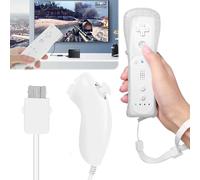WIYETY Wii-Fernbedienung Gamecontroller: Wii Fernbedienungen, Wii Controller Remote mit Nunchuck für Wii Vernbedinung Remote Plus Ersatz Kontroller, Wii Fernbedienung für Wii/WiiU Konsole(Weiß)