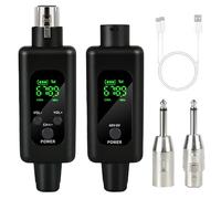 WIYETY XLR Microphone Transmitter Receiver: 2.4G 1 to 1 Wireless Microphone Adapter for Dynamic Microphone Condenser Microphone for Singing / Public Speaking