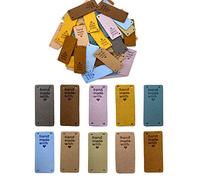 WiYould 50 Pcs PU Leather Label Handmade Sew on Tag Label Faux Leather Handmade Embossed Tag Embellishment Crochet Knit DIY Jeans Bags Shoes Hat Apparel Accessories(Love, 10c)