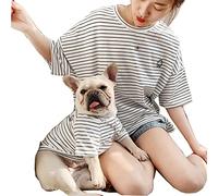 Wiz BBQT Matching Dog and Owner Clothes,Cat Dog Striped Shirt,Mama and Pet Shirts are Sold Separately(3XL,White-Pet)