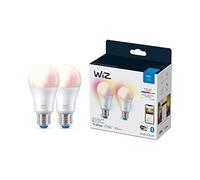 WiZ Colour [E27 Edison Screw] Smart Connected WiFi Light Bulb 2 Pack. 60W Colour and White Light, App Control for Home Indoor Lighting, Livingroom, Bedroom.