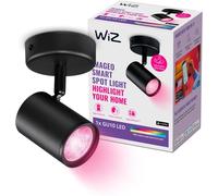 WiZ Colour Imageo Smart Connected WiFi Ceiling Light Spot Fixture. [1 Spot - Black] App Control for Indoor Home Lighting, Livingroom and Bedroom
