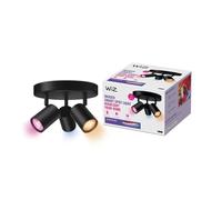 WiZ LED downlight Imageo, 3-bulb round, black