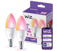Wiz E14 Colour Smart Light Bulb 470lm Colour Changing LED 2 Pack Candle