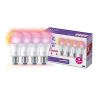 WiZ E27 LED lamp Tunable White & Color, dimmable, 60W, 16 Million Colours, Smart Control by app/Voice via WLAN, Pack of Four
