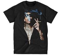 Wiz Khalifa - Portrait - Smoking - Black T Shirt Large