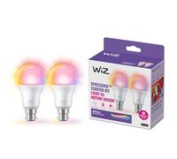 WiZ Smart Bulb, B22 Colour, Dimmable, Smart LED Connected WiFi Works with Alexa, Google Assistant & HomeKit, App Control for Home Indoor Lighting, Livingroom, Bedroom, Energy Monitoring, 2 Pack