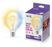 WiZ Smart Bulb, E27 Globe LED Bulb, mart Dimming LED 60W, Connected WiFi Works with Alexa, Google Assistant & HomeKit, App Control for Livingroom, Bedroom, Dining Room, Energy Monitoring