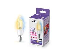 WiZ Smart Bulb, White E14 Candle LED Bulb 40W, Warm to Cool White Light, Connected WiFi Works with Alexa, Google Asst & HomeKit, App Control for Livingroom, Bedroom with Circadian Rhythm Lighting