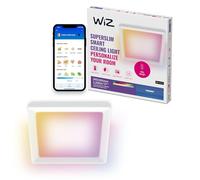WiZ Smart Ceiling Panel Light - Slim Square Design, Multiple Sizes, Voice/app Control, scheduling, Works with Google Home, Amazon Alexa and Apple HomeKit, Interior Lighting, Black/White
