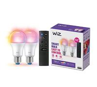 WiZ Smart Colour Bulb, E27, 8.5W, Motion Sensor with App, Dynamic Scenes, Remote Control, Connected WiFi Works with Alexa, Google Assistant & HomeKit, App Control for Home Lighting, Bedroom, 2 Pack