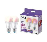 WiZ A60 LED bulb matt WiFi E27 8,5W RGBW set of 2