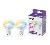 WiZ Smart LED Glass Bulb, GU10, 50W, Shades of White, Smart LED Connected WiFi Works with Alexa, Google Assistant & HomeKit, App Control for Home Indoor Lighting, Bedroom, Energy Monitoring, 2 Pack