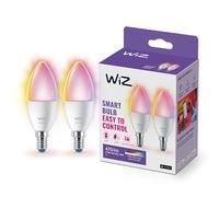 WiZ Smart Light Bulb, E14 Base, 2 Pack | Adjustable Colour and White Light, Smart LED, Dimmable, Wifi Connectivity, Bluetooth App Control, Smart Home