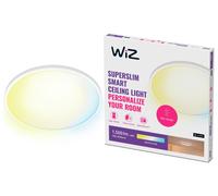 WiZ Superslim Metal LED Smart Flush Ceiling Light - White