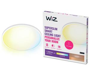 WiZ Superslim Metal LED Smart Flush Ceiling Light - White
