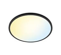 WiZ Superslim Tunable White Ceiling Light [36W - Black] WiFi Connected LED Lighting for Livingroom, Bedroom, and Home.