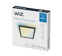 WiZ Tunable White, Panel Ceiling Smart Light [Square 12W - Black] App Control, for Indoor Home Lighting, Livingroom, Bedroom, Diningroom.