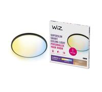WiZ Tunable White Superslim Smart Connected WiFi Ceiling Mounted Light [Black - 22W] Cool to Warm White Light, App Control for Home Indoor Lighting, Livingroom, Bedroom.