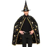 Wizard Cape & Hat Star Pattern Fancy Dress Costume Halloween Accessory