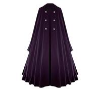 Wizard Cape, Men Viking Medieval Cloak With Hood Vintage Victorain Renaissance Cape Metal Button Gothic King Capes Halloween Costume