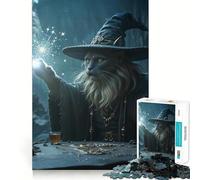 Wizard Cat Casting A Spell Adult Jigsaw1000 Pieces Cognitive Boost Game No Gap Tight Fitting Design Birthday Gift Brain Teaser Toy (38x52cm)