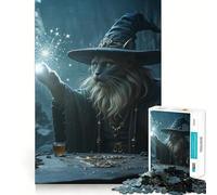 Wizard Cat Casting A Spell Jigsaw Puzzle1000 Pieces Brain Boosting Play Zero Gap Cozy Indoor Entertainment for All (38x26cm)