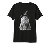 Wizard Cat Fantasy Gothic Magic Design for Halloween Premium T-Shirt