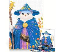 Wizard Cat Illustration 1000 Pieces Puzzles for Teenagers Logical Think Happy Idle Time Neat Cut (38x52cm)