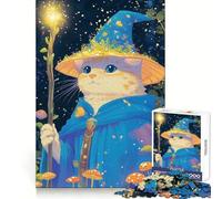 Wizard Cat Illustration Adult Jigsaw1000 Pieces Clear Thinking Restful Escape Precise Edges (38x26cm)
