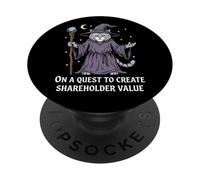 Wizard Cat Quest to Create Shareholder Value - Vintage Style PopSockets Adhesive PopGrip