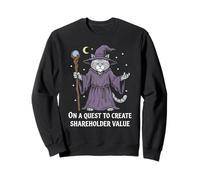 Wizard Cat Quest to Create Shareholder Value - Vintage Style Sweatshirt