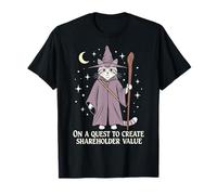 Wizard Cat Quest to Create Shareholder Value Vintage Style T-Shirt