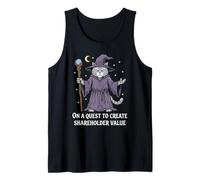 Wizard Cat Quest to Create Shareholder Value - Vintage Style Tank Top