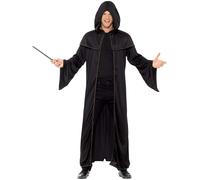 Wizard Cloak Unisex Fancy Dress Costume - wizard cloak adult mens fancy dress book week black costume smiffys womens outfit long ladies potter 45605