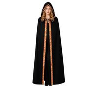 Wizard Cloak with Hood, Gold Trim Velvet Renaissance Cape
