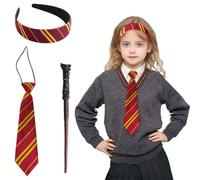 Wizard Costume Accessories Halloween Wizard Magic for Adults Kids Magic Wand HairBands Striped Tie, Halloween Wizards Costume Accessories World Book Day Cosplay Party