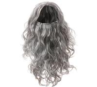 Wizard Costume Men 14 Inch Long Curly Gray Wig Realistic Reusable Halloween Wigs for Halloween Cosplay Party Dress Up Gray Wig Wizard Costume Men Wigs