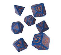 Wizard Dark-blue & orange Dice Set (7) QWOWIZ90