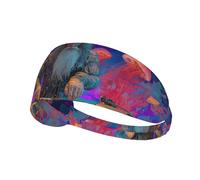 Wizard Dj Psychedelic Jellyfish Flying Headband Sports Sweatbands for Men Women Hairband for Workout Athletic Running Yoga Basketball Gym