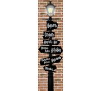 Wizard Fairy Tale Kids Fiction Directional Lamp Post Sign Post V003 Large Adhesive Wall Sticker 1800mm Deep x 500mm