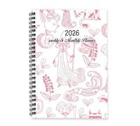 Wizard Fox Diary 2026 A5 To Do List Notebook 2026 Organiser Diary Ladies Journal for Study Week To View Monthly Year Planner with Dotted Line Note Page Slim