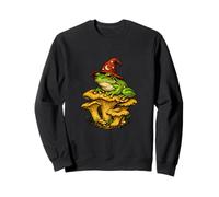 Wizard Frog Sitting On Mushrooms Magic Witch Hat Cute Animal Sweatshirt