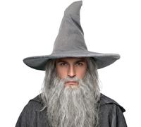 Wizard Hat, Crumpled Witches Hat, Witch Hat Grey,Witches Hats Adult Unisex | Adult Witch and Wizard Hats,Classic Grey Witch Hat - for Adults, Cosplay and Themed Events,Halloween Costume Essential