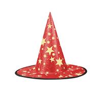 Wizard Hat Kids, 15x14 Inch Five Pointed Star Witch Hat Kids Costume & Cosplay Witch Hat Halloween Party Yard (Red)