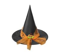 Wizard Hat Kids,Witches Hat Kids With Veil Halloween Hats Pointed Tip Wide Brim Black Witch Hat With Pumpkin Spider Web Hat Breathable Magical Cosplay Accessory For Halloween Costume Carnival
