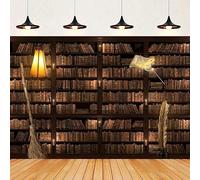 Wizard Magic Bookshelf Photography Backdrop for Halloween Bookcase Dress Up Party Decor Ancient Library Background Photo Booth 120X80cm