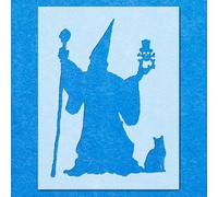 Wizard Magic Halloween Stencil: Mylar Airbrush Wall Art Painting Crafts 2| DIY-A5 Stencil - Design Size (145mm 105mm)