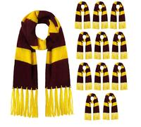 Wizard Marron Yellow Scarf For Adults And Kids World Book Day Wizard Costume Fancy Dress Accessory UK, Pack 12